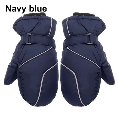 Neslidžios storos šiltos žiemos vientisos spalvos vėjui atsparios vandeniui atsparios snieglentės ilgomis rankovėmis pirštinės vaikiškos slidinėjimo pirštinės
