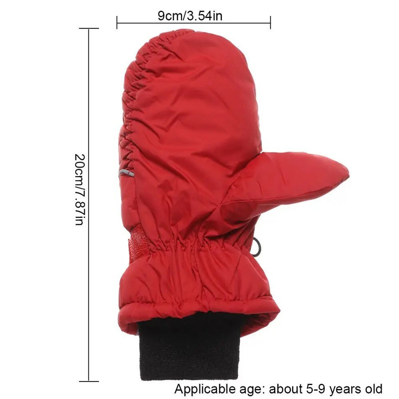 Neslidžios storos šiltos žiemos vientisos spalvos vėjui atsparios vandeniui atsparios snieglentės ilgomis rankovėmis pirštinės vaikiškos slidinėjimo pirštinės