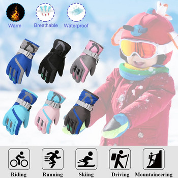 4-16Y Χειμερινά γάντια σκι για παιδιά Αντιολισθητικά παχιά ζεστά αδιάβροχα παιδικά αθλητικά γάντια snowboard για αγόρια κορίτσια Snow Mitten SL