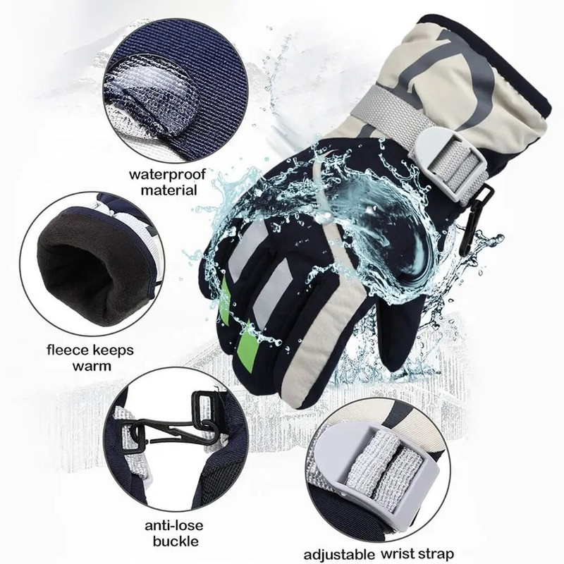 Νέα Παιδιά Παιδικά Γάντια Ζεστά Χιονιού Αγόρια Κορίτσια Σκι Σνόουμπορντ Γάντια Αντιανεμικά Αδιάβροχα Παχύ Κρατήστε ζεστά Γάντια Χειμώνας πρέπει