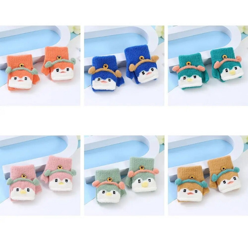 Laste multifilmid talvel soojad paksud labakindad beebitüdruk poistele kootud sõrmedeta kindad lastele talvekindad 0–3-aastased lapsed