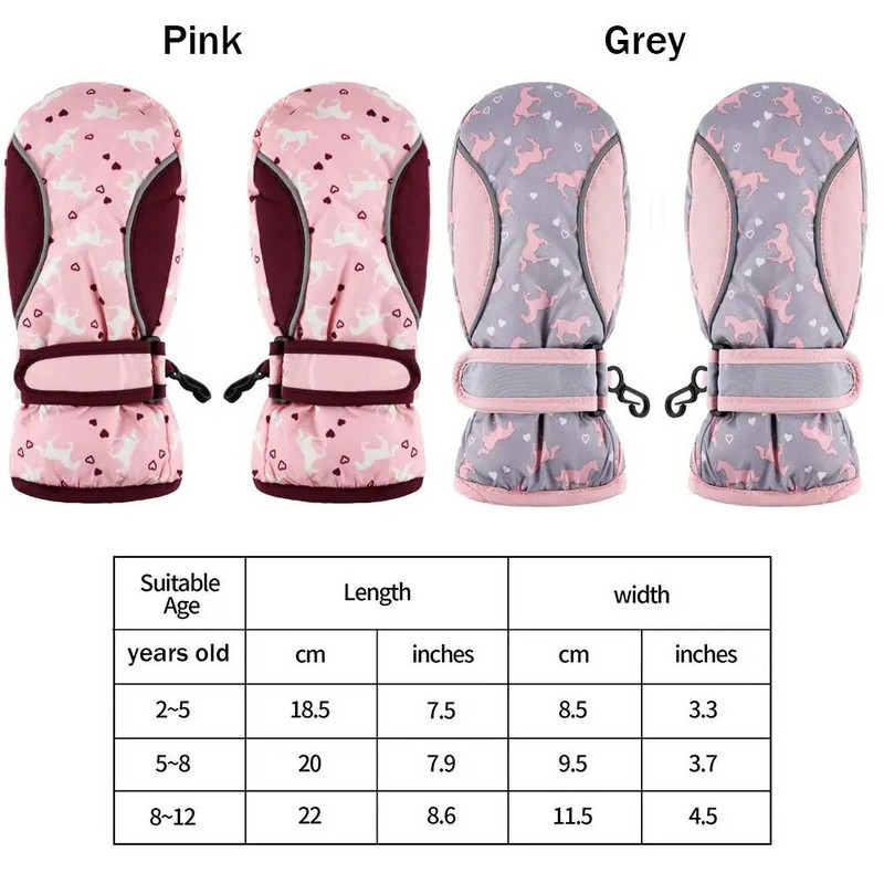 Nauji Mieli Vaikai Žiema Sniego Šiltos Pirštinės berniukams Mergaitėms Slidinėjimo Snieglentės Pirštinės Neperšlampamos Vėjui Neperšlampamos Storos Laikykite Šiltai Pirštinės