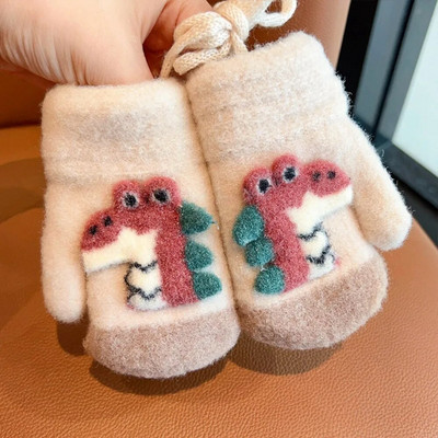 Nove dječje rukavice za djevojčice, slatke crtane mašne, plišane zadebljane tople rukavice, dječje mekane rukavice otporne na vjetar, tople omotane rukavice za 2–4 godine