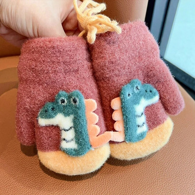 Nove dječje rukavice za djevojčice, slatke crtane mašne, plišane zadebljane tople rukavice, dječje mekane rukavice otporne na vjetar, tople omotane rukavice za 2–4 godine