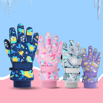 Висококачествени детски детски ски ръкавици зимни сноуборд сняг топли ръкавици момчета момиче водоустойчиви удебелени ръкавици с пръсти топли