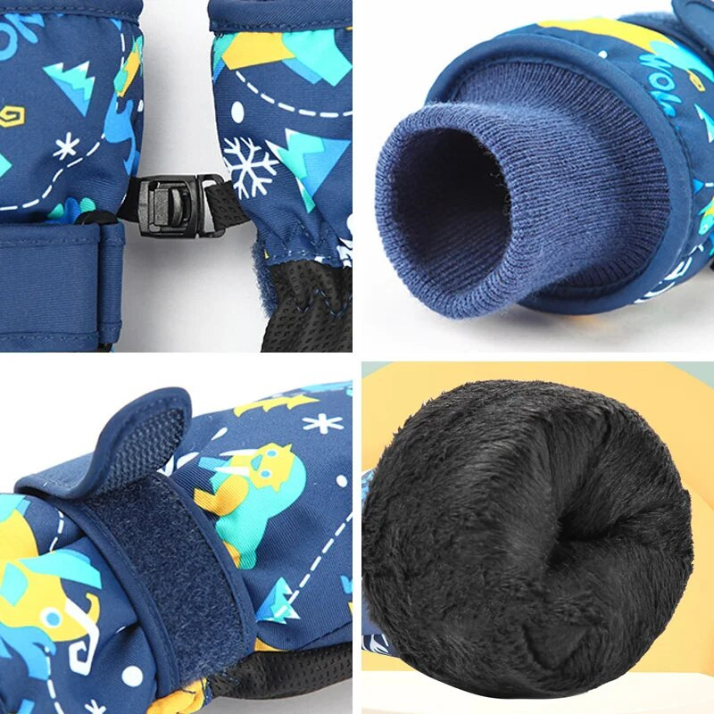 Υψηλής ποιότητας παιδικά γάντια για σκι Χειμερινά Snowboard Γάντια για αγόρια για κορίτσια αδιάβροχα χοντρά γάντια Keep Finger Warm