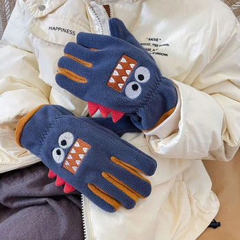 Χειμερινό χαριτωμένο μοτίβο κινουμένων σχεδίων Παιδικά χοντρά ζεστά γάντια για αγόρια κορίτσια 6-12Y Fleece αντιανεμικά γάντια ποδηλασίας σκι