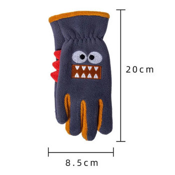 Зимни сладки анимационни шарки Детски удебелени топли ръкавици за момчета Момичета 6-12 г. Поларени ветроустойчиви ръкавици Колоездене Ски ръкавици