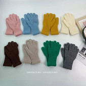 3-10 metų Vaikų Pirštinės Šiltos Žieminės Pirštinės Megztos Vilnonės Vaikiškos Kumštinės pirštinės su jutikliniu ekranu Pirštinės Žieminiai Aksesuarai Vaikams