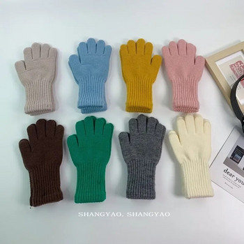 3-10 години Детски ръкавици Топли зимни ръкавици Плетени вълнени Детски ръкавици Ръкавици със сензорен екран Зимни аксесоари за деца