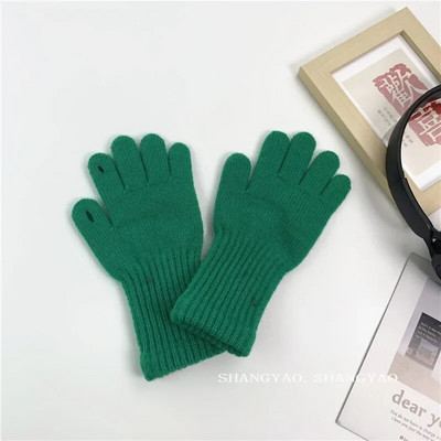 3-10 metų Vaikų Pirštinės Šiltos Žieminės Pirštinės Megztos Vilnonės Vaikiškos Kumštinės pirštinės su jutikliniu ekranu Pirštinės Žieminiai Aksesuarai Vaikams