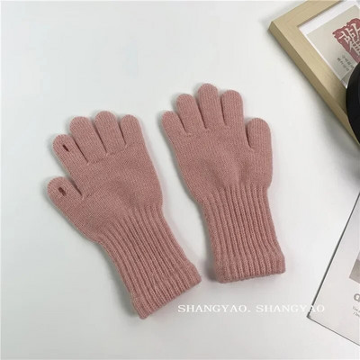 3-10 metų Vaikų Pirštinės Šiltos Žieminės Pirštinės Megztos Vilnonės Vaikiškos Kumštinės pirštinės su jutikliniu ekranu Pirštinės Žieminiai Aksesuarai Vaikams