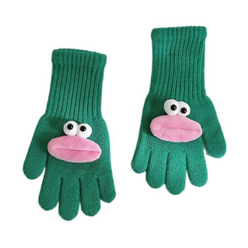 & Αστεία πλεκτά γάντια για παιδιά Μαλακά και ζεστά Γάντια πέντε δακτύλων για αγόρια κορίτσια Κρατήστε τα παιδιά σας ζεστά στο δώρο