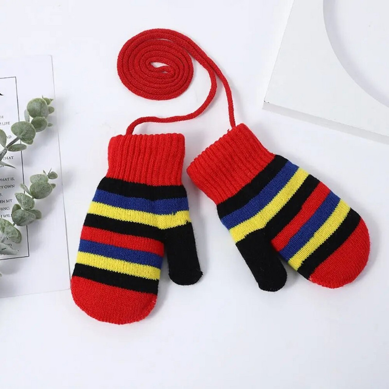 Kūdikių animacinių filmų juostelės storos kumštinės pirštinės žiemai šiltos vaikams berniukams mergaitėms pirštinės vaikams megztos pirštinės žieminės pirštinės vaikams 4-12 m.