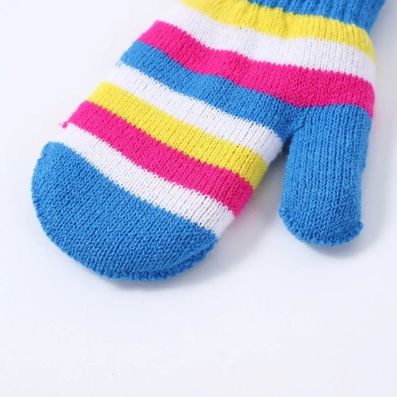 Kūdikių animacinių filmų juostelės storos kumštinės pirštinės žiemai šiltos vaikams berniukams mergaitėms pirštinės vaikams megztos pirštinės žieminės pirštinės vaikams 4-12 m.