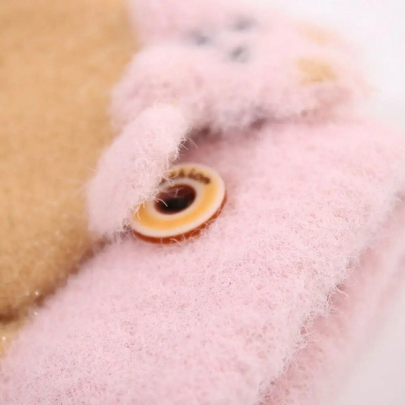 Χειμωνιάτικα ζεστά παιδιά Πλεκτά μάλλινα γάντια Γάντια με μισό δάχτυλο Παχιά αντιανεμικά γάντια χαριτωμένα γάντια κινουμένων σχεδίων για 4-10 χρόνια