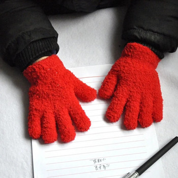 Νέα 1-4Y Παιδικά γάντια Χειμερινά Βρεφικά βελούδινα κοραλλί γάντια νήπια με πλήρη δάχτυλα Χαριτωμένα γάντια ζεστό αντιανεμικό γάντι για αγόρια κορίτσια