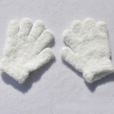 Νέα 1-4Y Παιδικά γάντια Χειμερινά Βρεφικά βελούδινα κοραλλί γάντια νήπια με πλήρη δάχτυλα Χαριτωμένα γάντια ζεστό αντιανεμικό γάντι για αγόρια κορίτσια