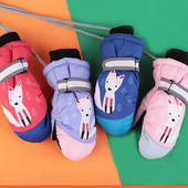 Nové detské zimné snehové teplé rukavice pre chlapcov a dievčatá, lyžiarske, snowboardové, vetruodolné, nepremokavé rukavice, zahusťovacie, udržiavajú teplé rukavice pre 3-6 rokov