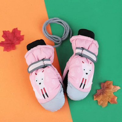 Nové detské zimné snehové teplé rukavice pre chlapcov a dievčatá, lyžiarske, snowboardové, vetruodolné, nepremokavé rukavice, zahusťovacie, udržiavajú teplé rukavice pre 3-6 rokov