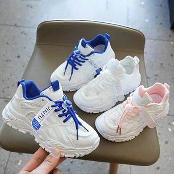 Παιδικά αθλητικά παπούτσια για κορίτσια και αγόρια Καλοκαιρινά Νέα Casual Αθλητικά Παπούτσια Άνετα Παπούτσια για τρέξιμο που αναπνέουν Λευκά Flats Μέγεθος 26~37#