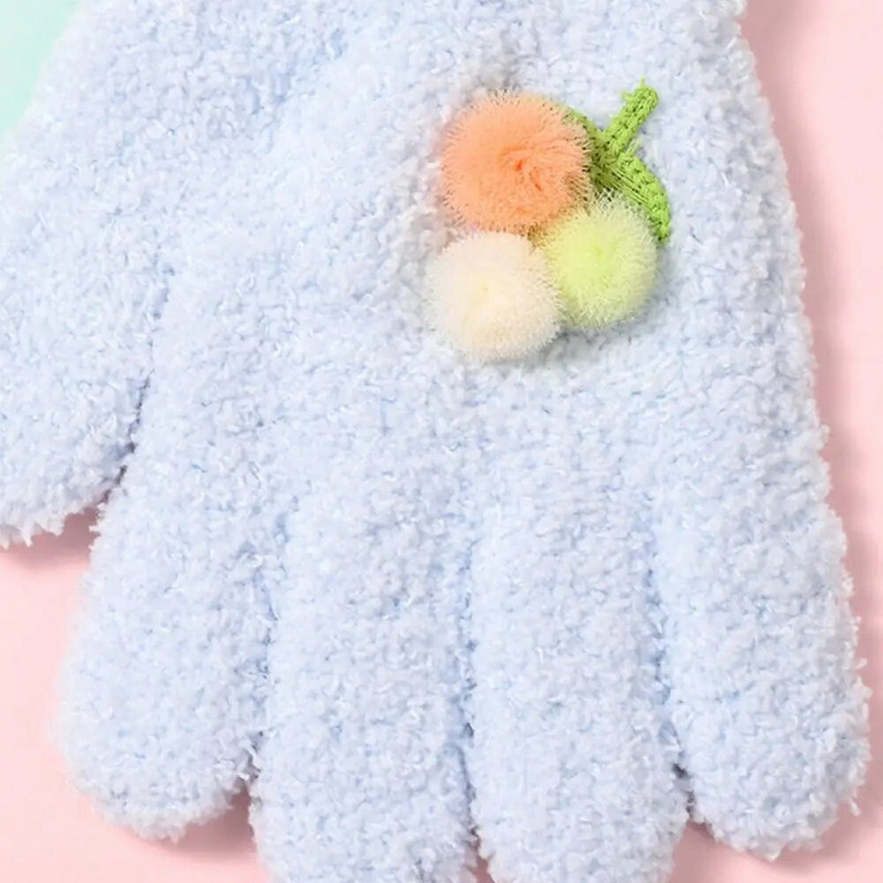 Χειμερινά παιδικά χαριτωμένα βελούδινα πλεκτά γάντια ζεστά χοντρά γάντια Full Finger Guantes Παιδικά γάντια γραφής για αγόρια κορίτσια 4-12 ετών