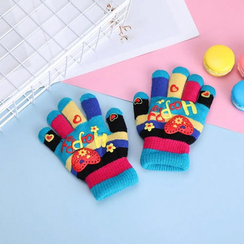 Забавни анимационни бебешки ръкавици Зимни топли детски ръкавици за момичета Детски плетени ръкавици Детски на открито Удебелени ръкавици 3-7 години