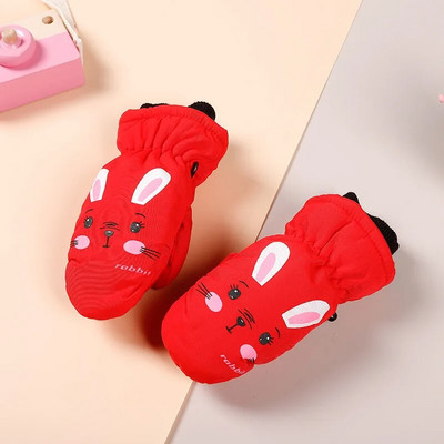 Kūdikių vaikiškos pirštinės žiemai, šiltos storos, atsparios vėjui animacinio rašto pirštinės pirštinės, skirtos vaikams, mažiems berniukams, mergaitėms 2–5 m.