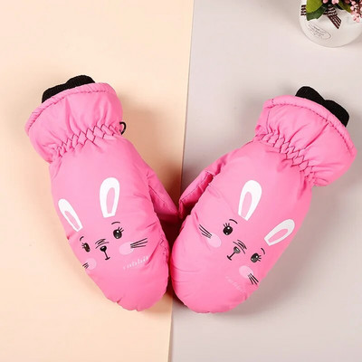 Kūdikių vaikiškos pirštinės žiemai, šiltos storos, atsparios vėjui animacinio rašto pirštinės pirštinės, skirtos vaikams, mažiems berniukams, mergaitėms 2–5 m.