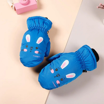 Kūdikių vaikiškos pirštinės žiemai, šiltos storos, atsparios vėjui animacinio rašto pirštinės pirštinės, skirtos vaikams, mažiems berniukams, mergaitėms 2–5 m.