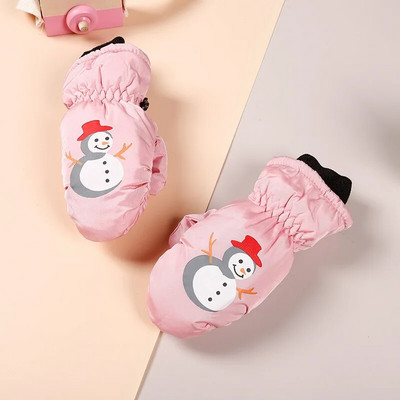 Kūdikių vaikiškos pirštinės žiemai, šiltos storos, atsparios vėjui animacinio rašto pirštinės pirštinės, skirtos vaikams, mažiems berniukams, mergaitėms 2–5 m.