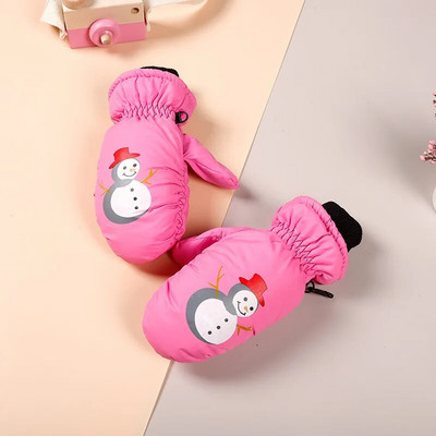 Kūdikių vaikiškos pirštinės žiemai, šiltos storos, atsparios vėjui animacinio rašto pirštinės pirštinės, skirtos vaikams, mažiems berniukams, mergaitėms 2–5 m.