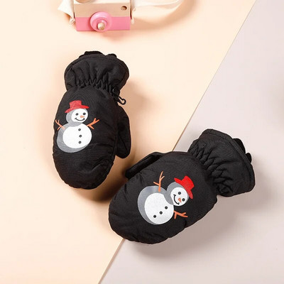 Kūdikių vaikiškos pirštinės žiemai, šiltos storos, atsparios vėjui animacinio rašto pirštinės pirštinės, skirtos vaikams, mažiems berniukams, mergaitėms 2–5 m.