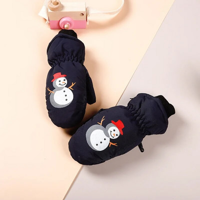 Kūdikių vaikiškos pirštinės žiemai, šiltos storos, atsparios vėjui animacinio rašto pirštinės pirštinės, skirtos vaikams, mažiems berniukams, mergaitėms 2–5 m.