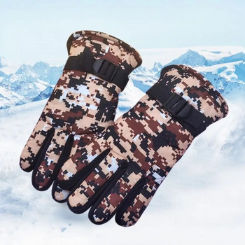 Детски ръкавици Зимни поларени топли камуфлажни ръкавици Детски модни момчета и момичета Дебели ръкавици за ски на открито 7-13 години