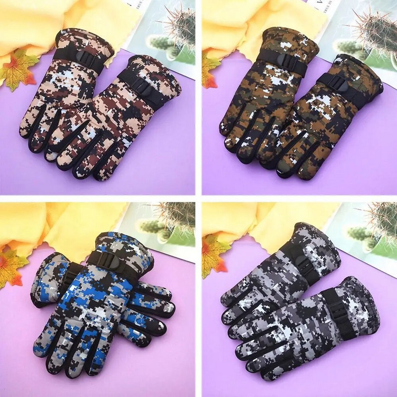 Παιδικά γάντια Winter Fleece Γάντια Ζεστού Καμουφλάζ Παιδιά Μόδας Αγόρια και Κορίτσια Χοντρά γάντια σκι εξωτερικού χώρου 7-13 ετών
