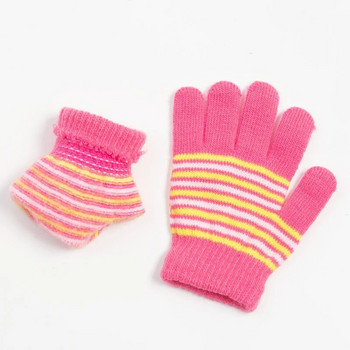 1-5 години Детски зимни топли плътни ръкавици Момичета Момчета Деца Сладки ръкавици с ръкавици Имитация на цял пръст Ръкавици перчатки детские