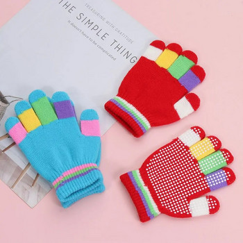 Χειμερινά πλεκτά γάντια 5-8 ετών για κορίτσια αγόρια Αντιολισθητικά ζεστά γάντια για παιδιά Παιδικά