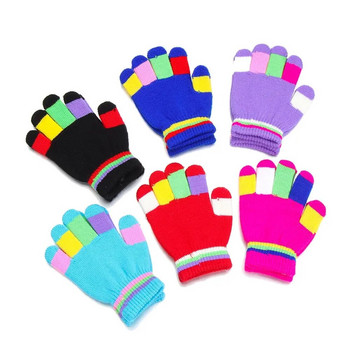 5-8 години Зимни плетени ръкавици за момичета Момчета Противохлъзгащи топли ръкавици с пръсти ръкавици за деца Деца