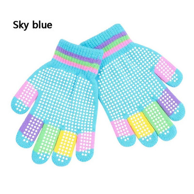 5-8 metų žieminės megztos pirštinės mergaitėms, berniukams, neslystančios, šiltos pirštinės pirštinės vaikams, vaikams