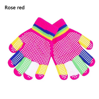 5-8 metų žieminės megztos pirštinės mergaitėms, berniukams, neslystančios, šiltos pirštinės pirštinės vaikams, vaikams