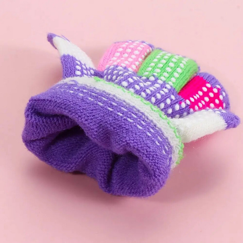 5-8 metų žieminės megztos pirštinės mergaitėms, berniukams, neslystančios, šiltos pirštinės pirštinės vaikams, vaikams