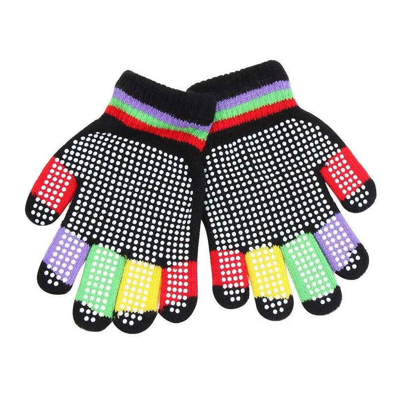 5-8 metų žieminės megztos pirštinės mergaitėms, berniukams, neslystančios, šiltos pirštinės pirštinės vaikams, vaikams