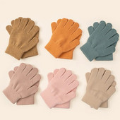 7-9 m. žiemos vaikams storos megztos pirštinės saldainių spalvos šiltos pliušinės kumštinės pirštinės vaikams žieminės mažiems vaikams akrilinės pirštinės pirštinės