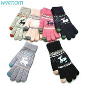 Šiltos briedžio eglutės žiemos šiluma ir aksominės storos megztos pirštinės vaikams pirštinės žiemai šiltos kalėdinės dovanos vaikams kumštinės pirštinės