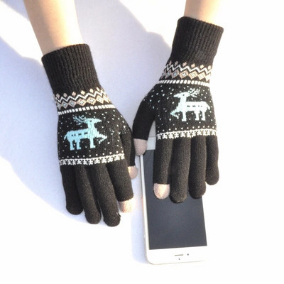 Šiltos briedžio eglutės žiemos šiluma ir aksominės storos megztos pirštinės vaikams pirštinės žiemai šiltos kalėdinės dovanos vaikams kumštinės pirštinės