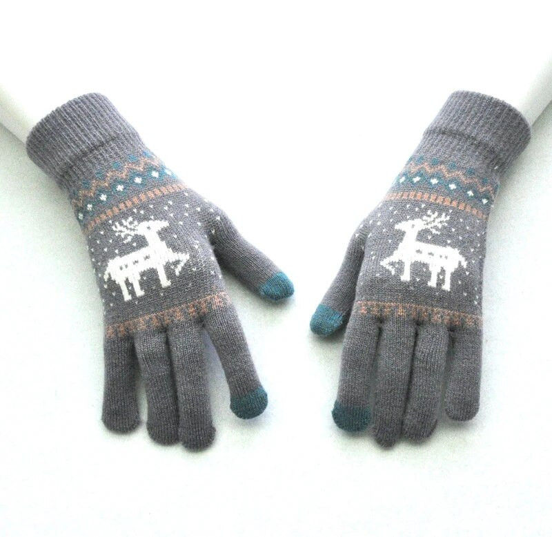 Šiltos briedžio eglutės žiemos šiluma ir aksominės storos megztos pirštinės vaikams pirštinės žiemai šiltos kalėdinės dovanos vaikams kumštinės pirštinės