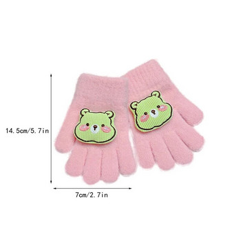 3D сладки детски ръкавици Baer за 2-6 години Удебелени плетени ръкавици за деца Момчета Момичета Топли зимни ръкавици за игра на открито