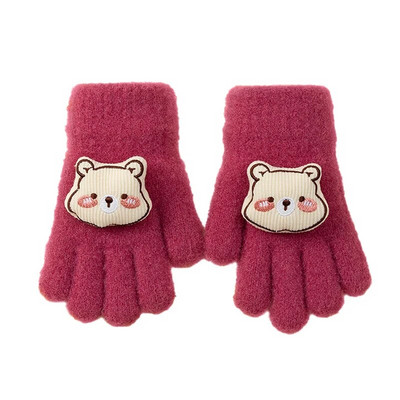 3D mielos „Baer“ vaikiškos pirštinės, skirtos 2–6 metams, pastorintos megztos kumštinės pirštinės vaikams berniukams mergaitėms šiltos žiemos lauko žaidimo pirštinės