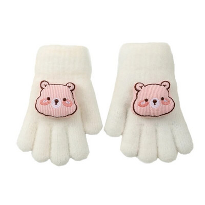 3D mielos „Baer“ vaikiškos pirštinės, skirtos 2–6 metams, pastorintos megztos kumštinės pirštinės vaikams berniukams mergaitėms šiltos žiemos lauko žaidimo pirštinės